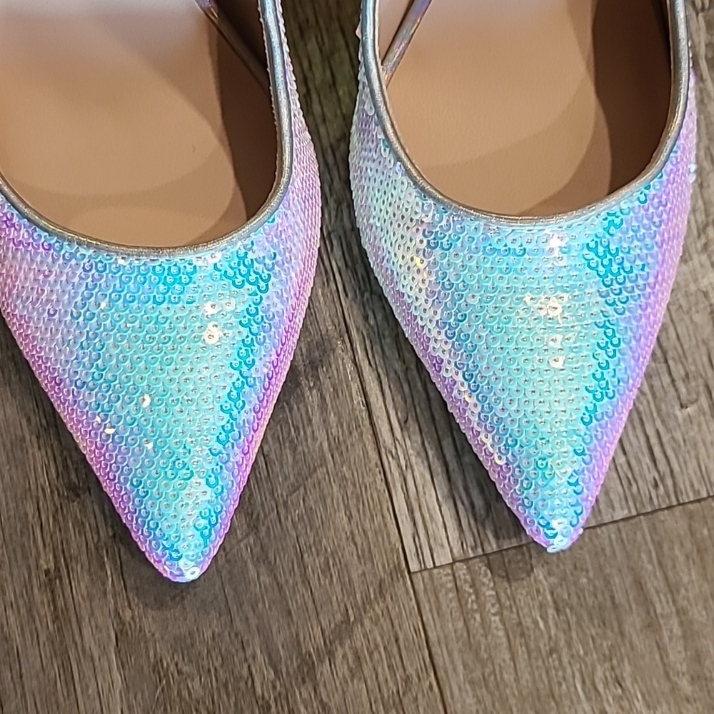 DREAM PAIRS Sparkly Stiletto Sequin Pumps Size 6 - Picture 8 of 10